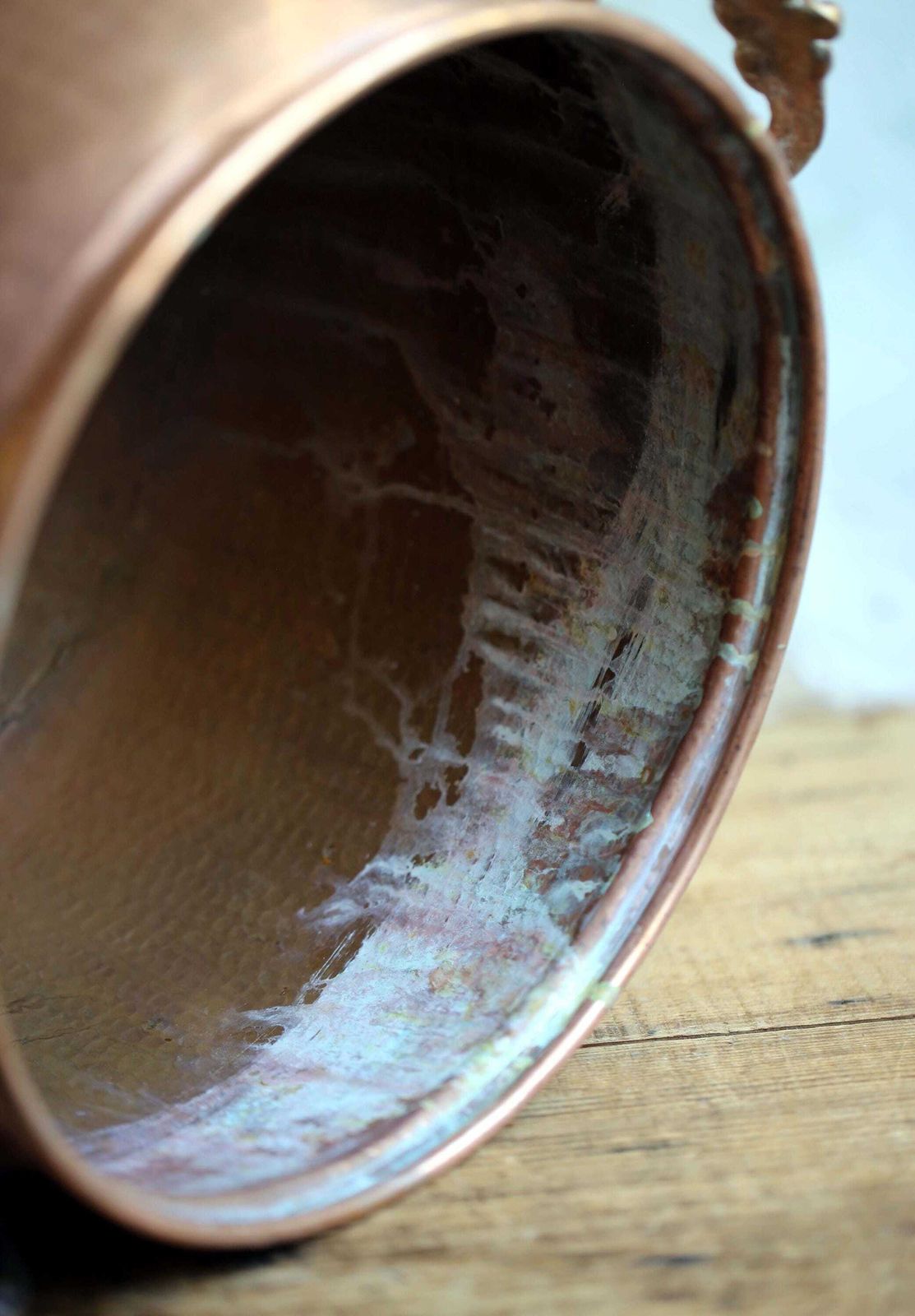 Copper Cauldron Hammered Kettle Copper Planter With Brass Handles Gilde Handwerk photo vintage