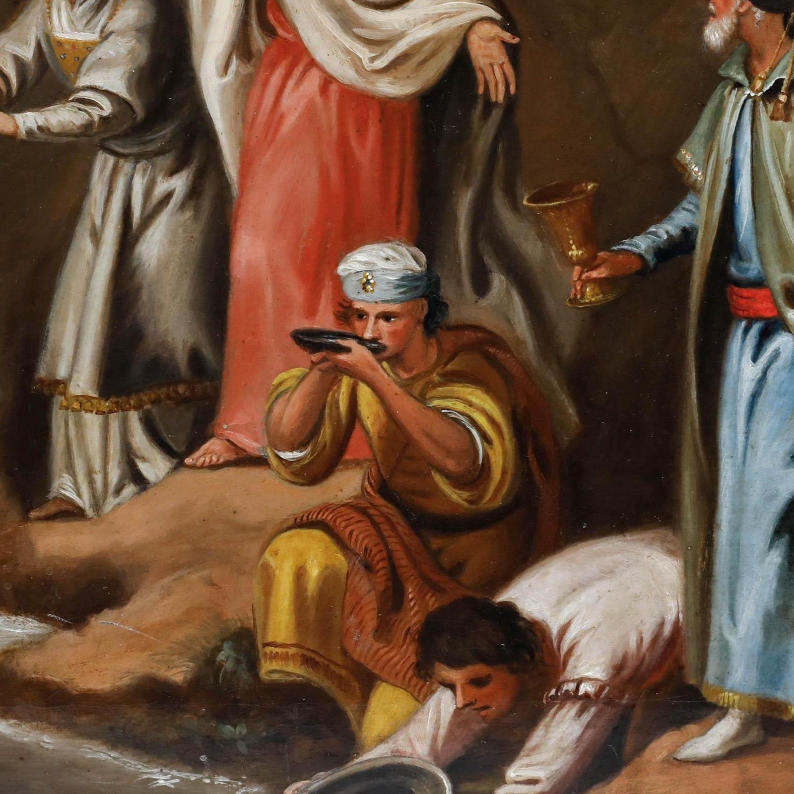 Late 19th Century Oil Moses Striking The Rock photo buy