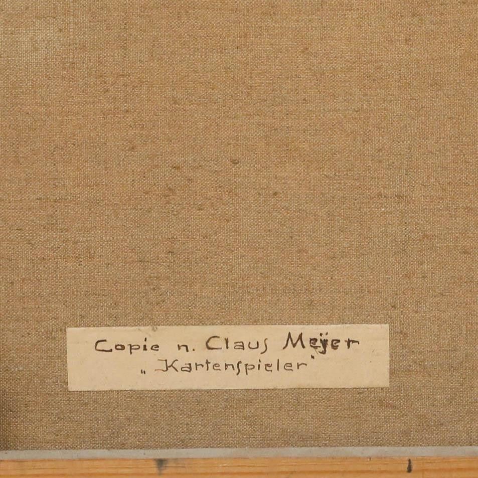 After Claus Meyer (1856 1919) 1942 Oil, The Card Game photo Art