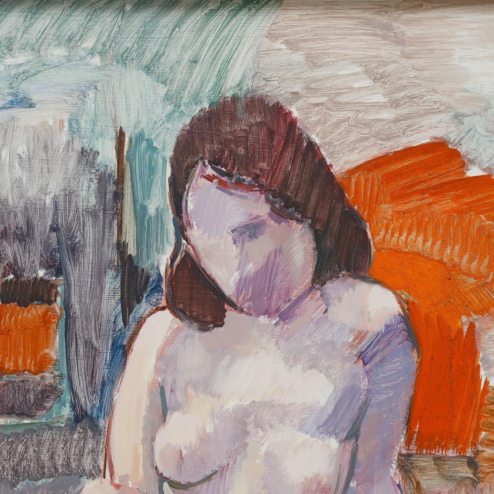 Mid 20th Century Oil Nude Lady I photo Art