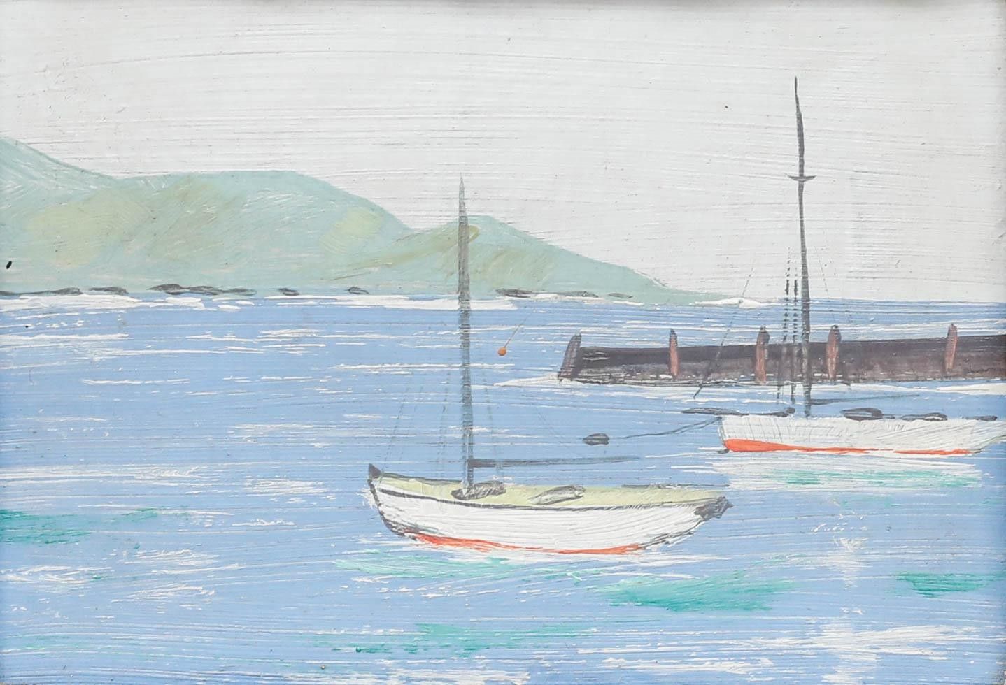 Miniature Early 20th Century Oil Sailing Boats photo furniture