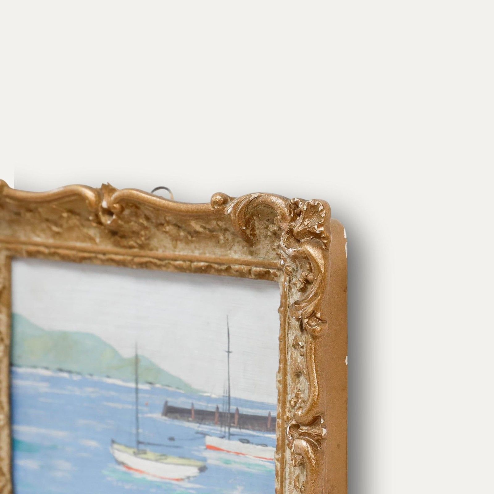 Miniature Early 20th Century Oil Sailing Boats photo Art