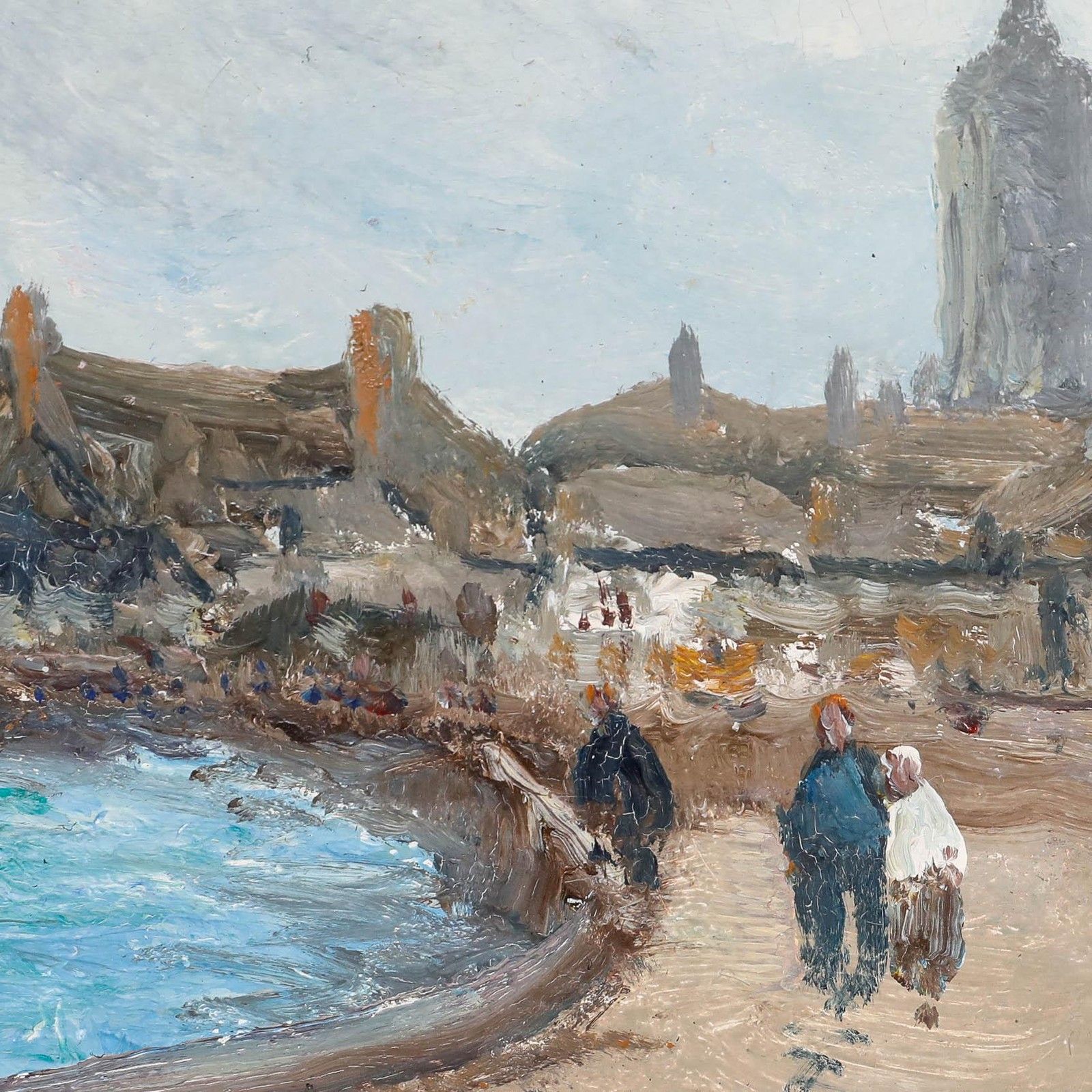 H. King Impressionist Mid 20th Century Oil, A Cloudy Day By The Coast photo 325.0