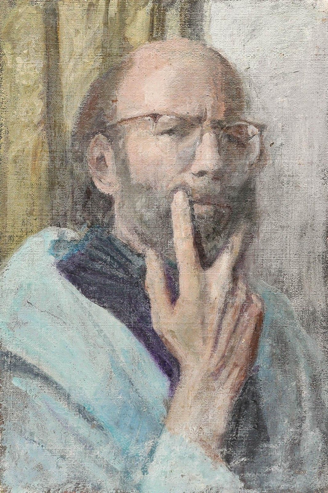 George Weissbort (1928 2013) 20th Century Oil, A Moment Of Contemplation photo furniture