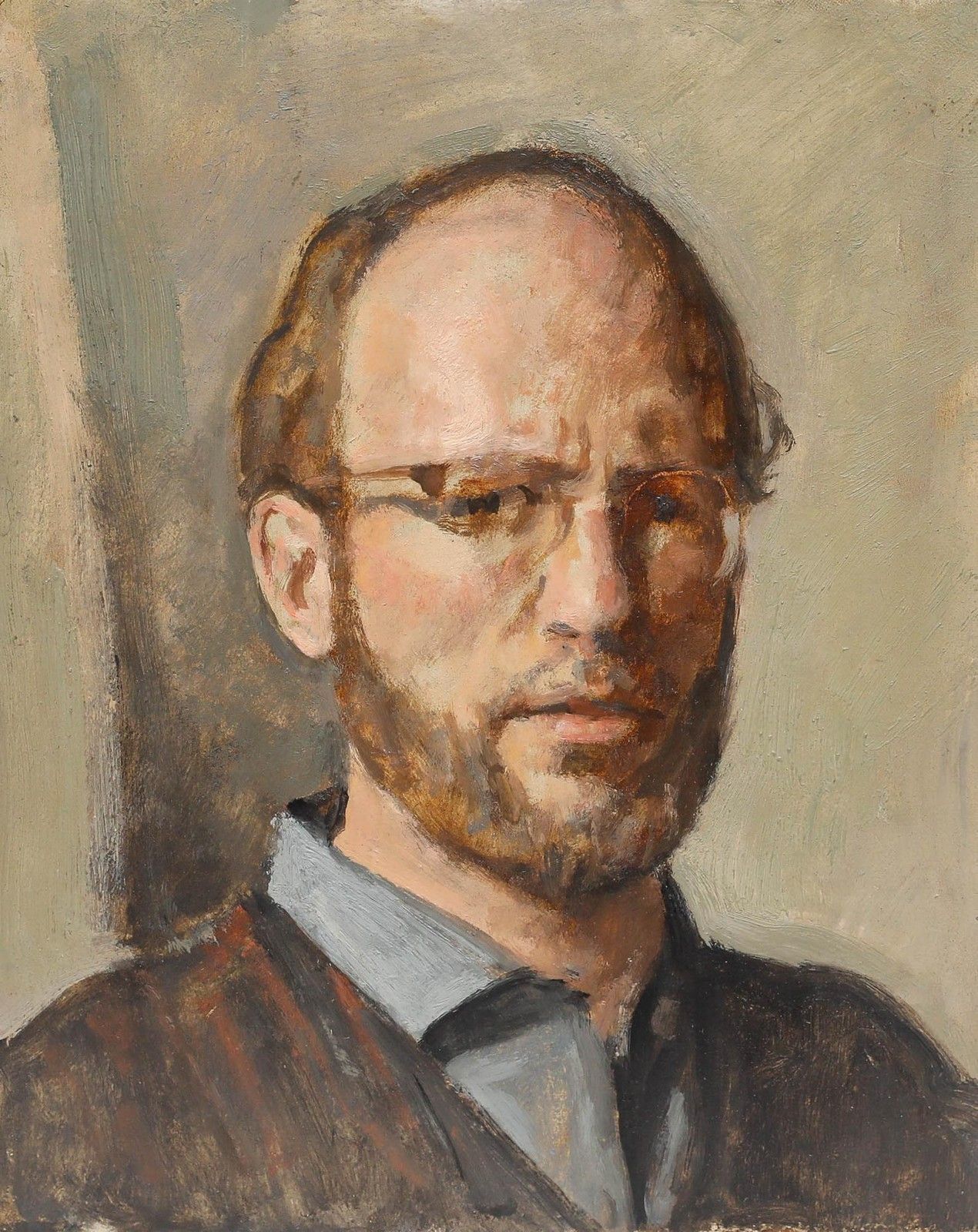 George Weissbort (1928 2013) 20th Century Oil, Weissbort In A Blue Shirt photo furniture