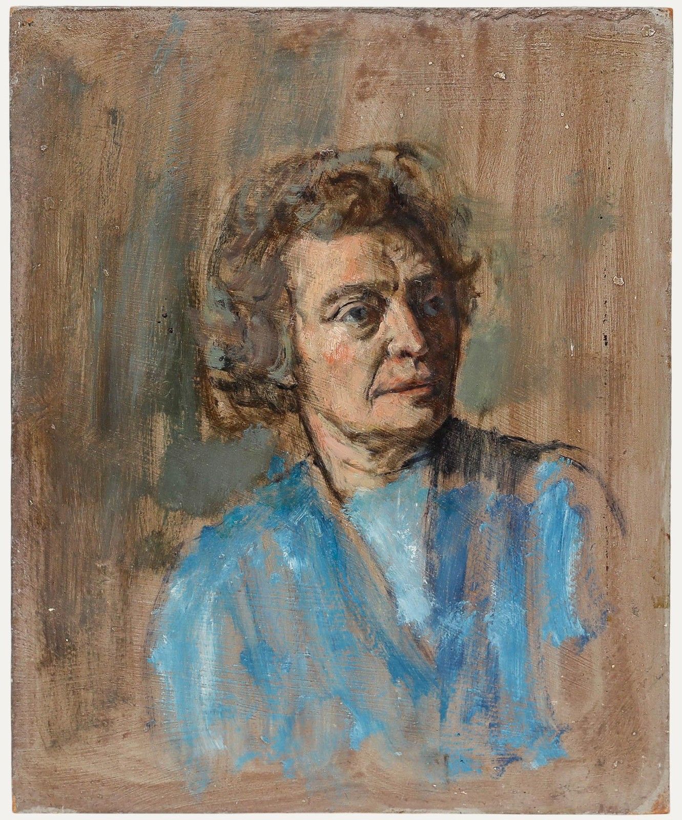 George Weissbort (1928 2013) 20th Century Oil, Elderly Lady In Blue