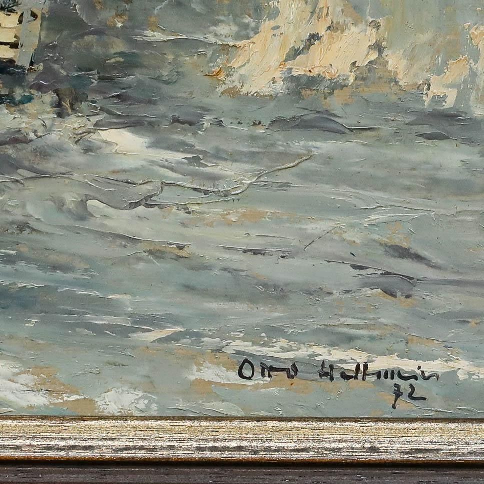 Otto Hellmeier (1908 1996) 1972 Oil, Winter On The Lake photo vinterior