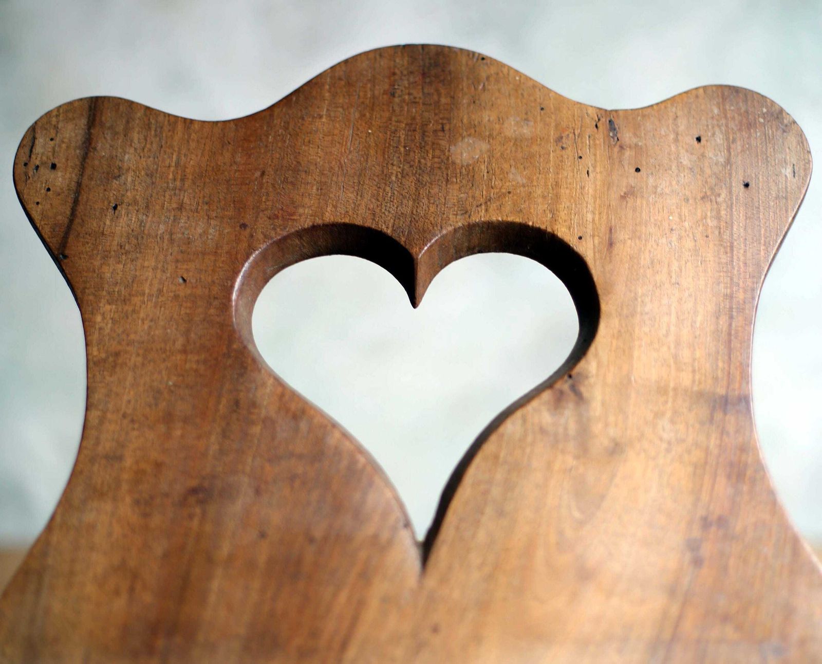 Antique Folding Book Stand: Hand Carved Wooden Bible Holder With Heart Detail photo Home Decor