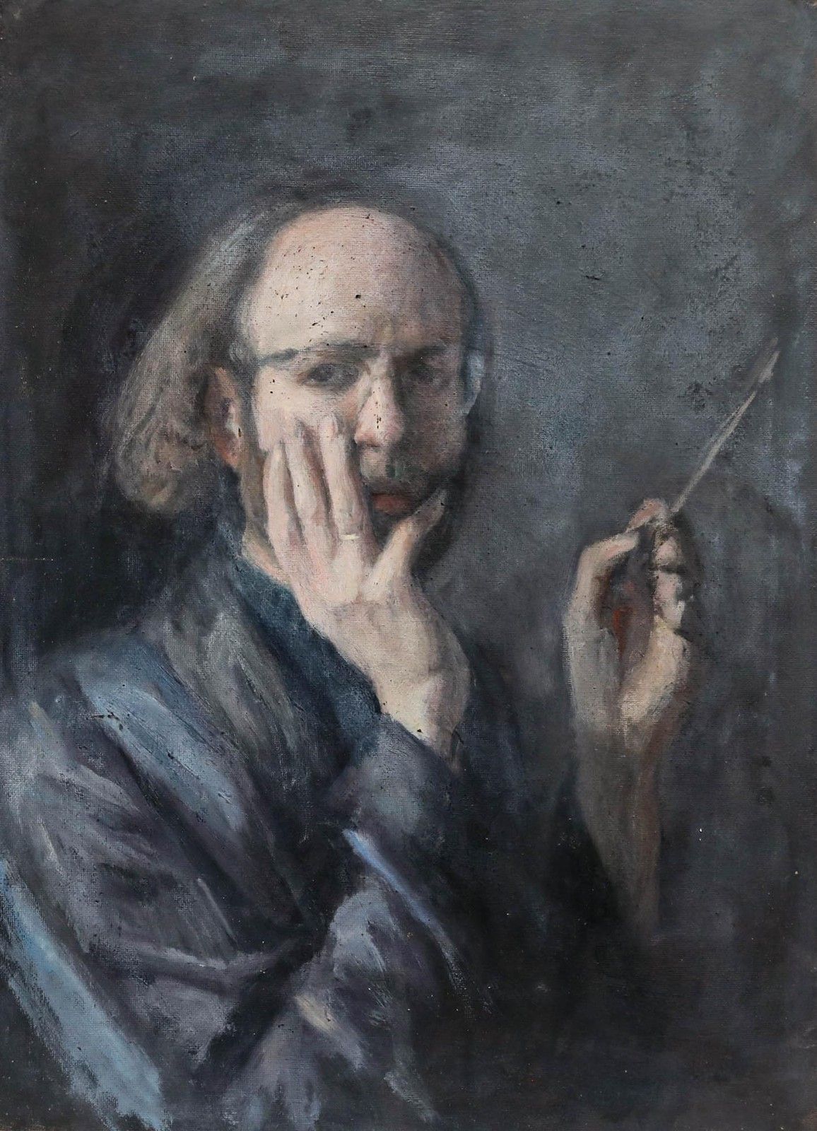 George Weissbort (1928 2013) 20th Century Oil, Self Portrait With Paintbrush photo furniture