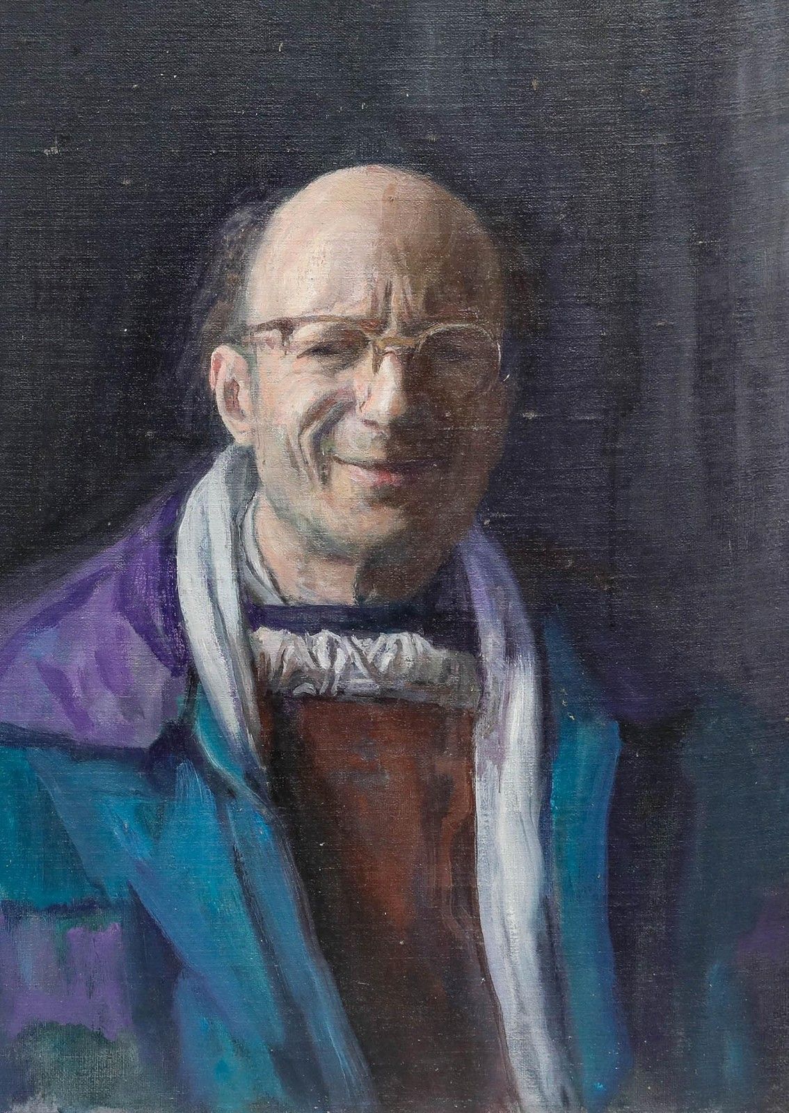 George Weissbort (1928 2013) 20th Century Oil, Smiling Self Portrait photo furniture