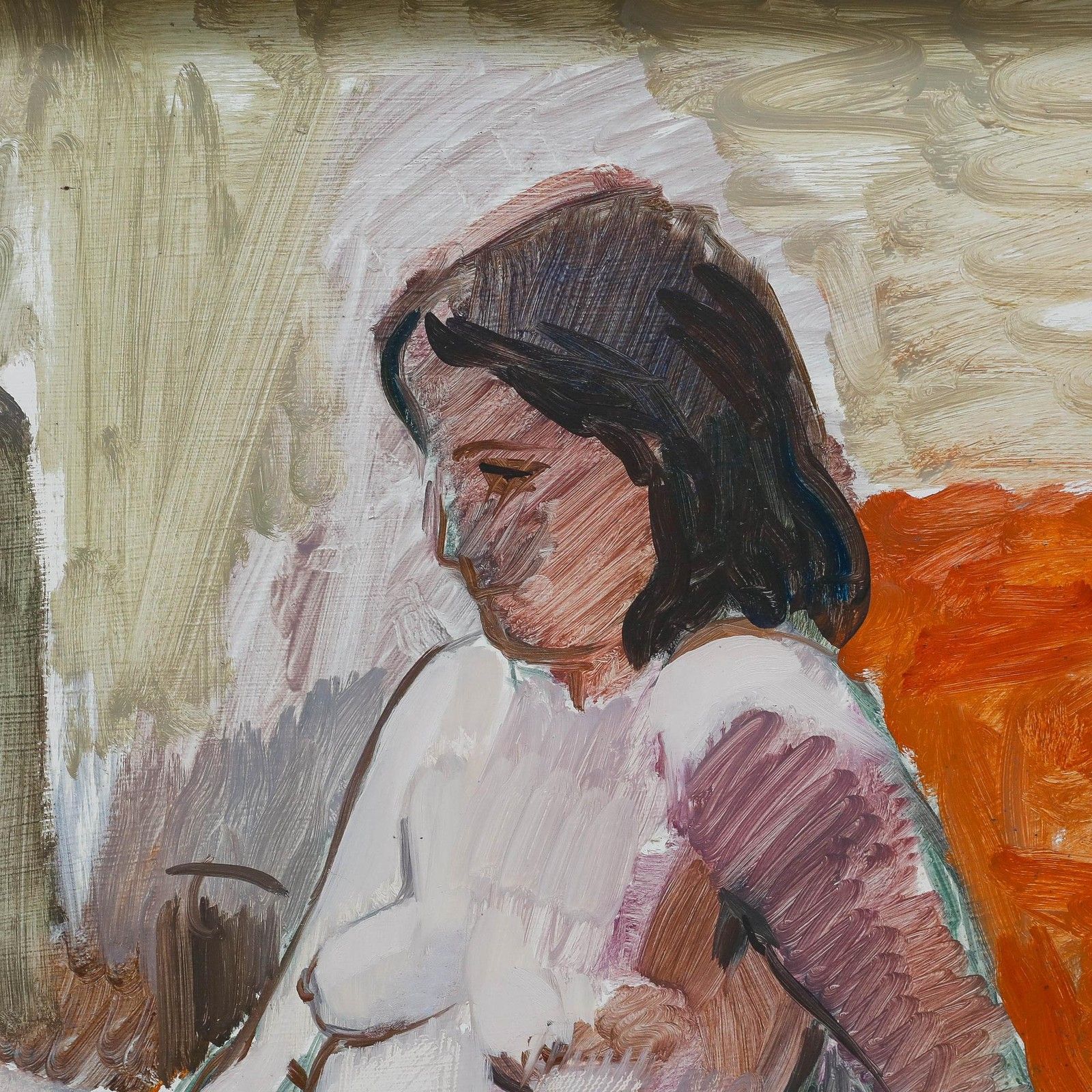 Mid 20th Century Oil Nude Lady II photo Art
