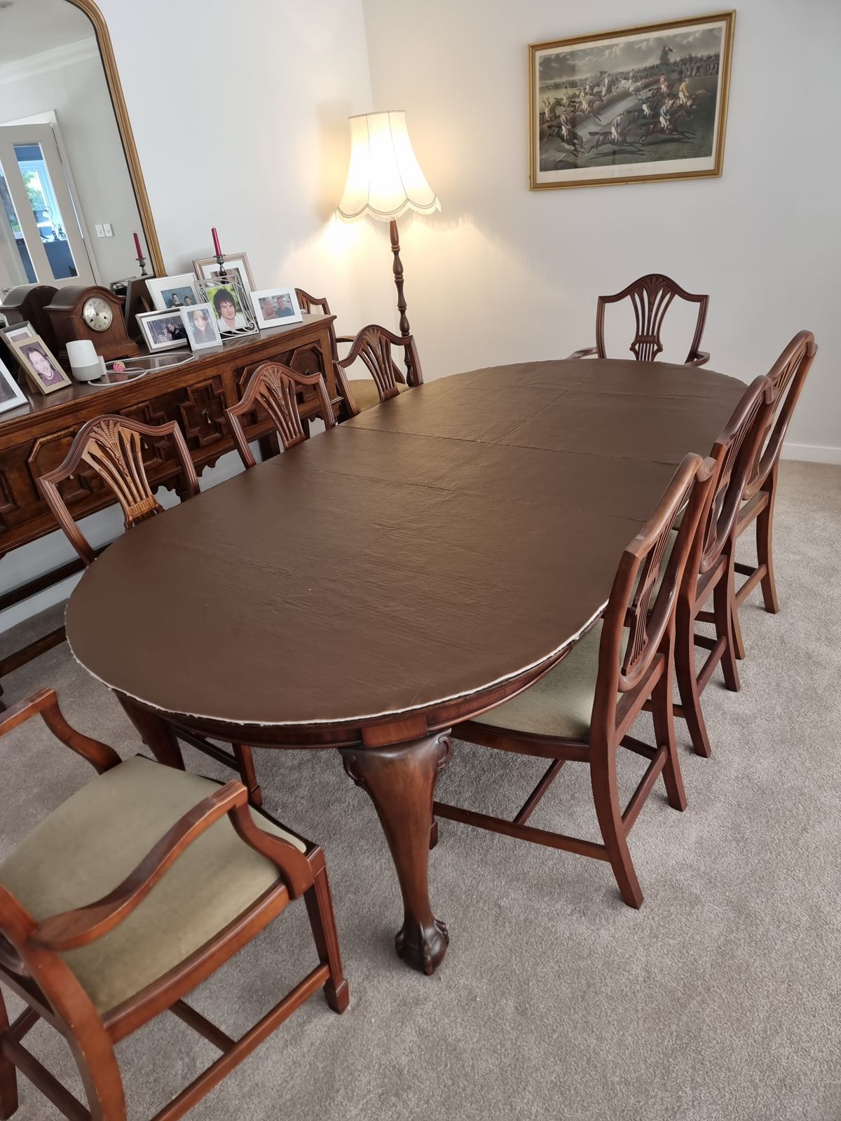 Dining Table And 10 Chairs, 19th Century   Chippendale Style