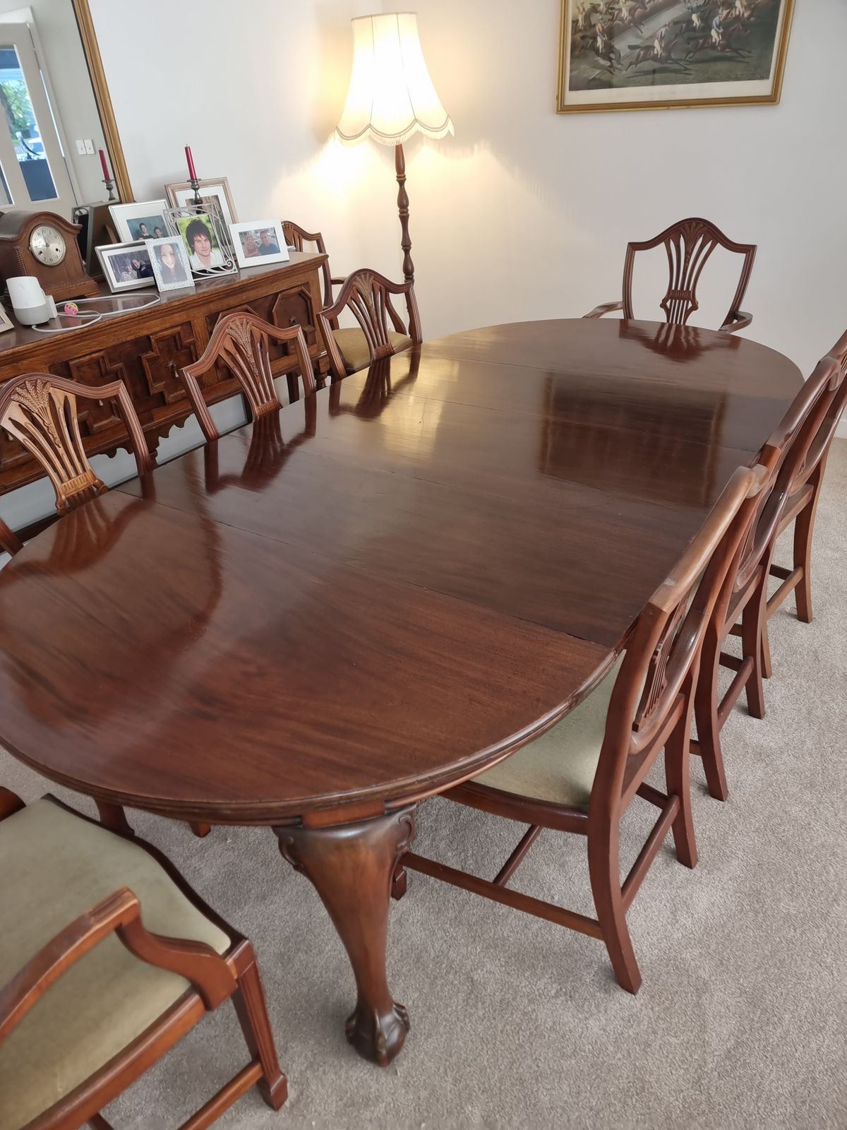Dining Table And 10 Chairs, 19th Century   Chippendale Style photo buy