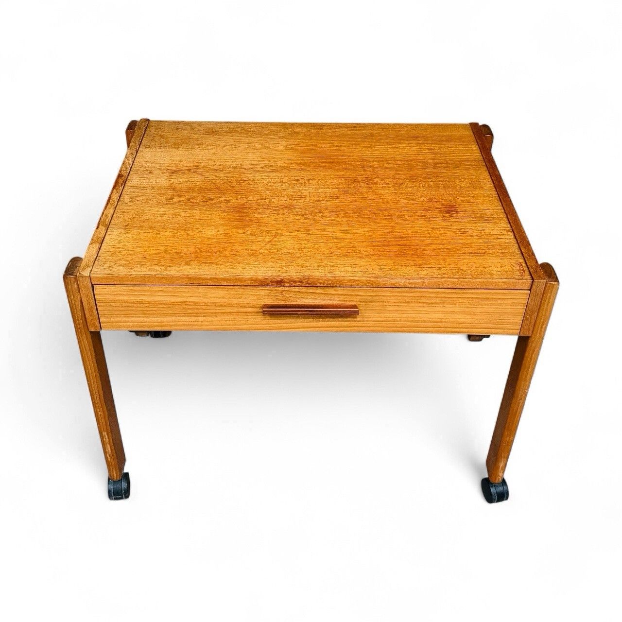 Danish Teak Sewing Box Canvas Basket Mid Century Retro C1950s photo 145.0