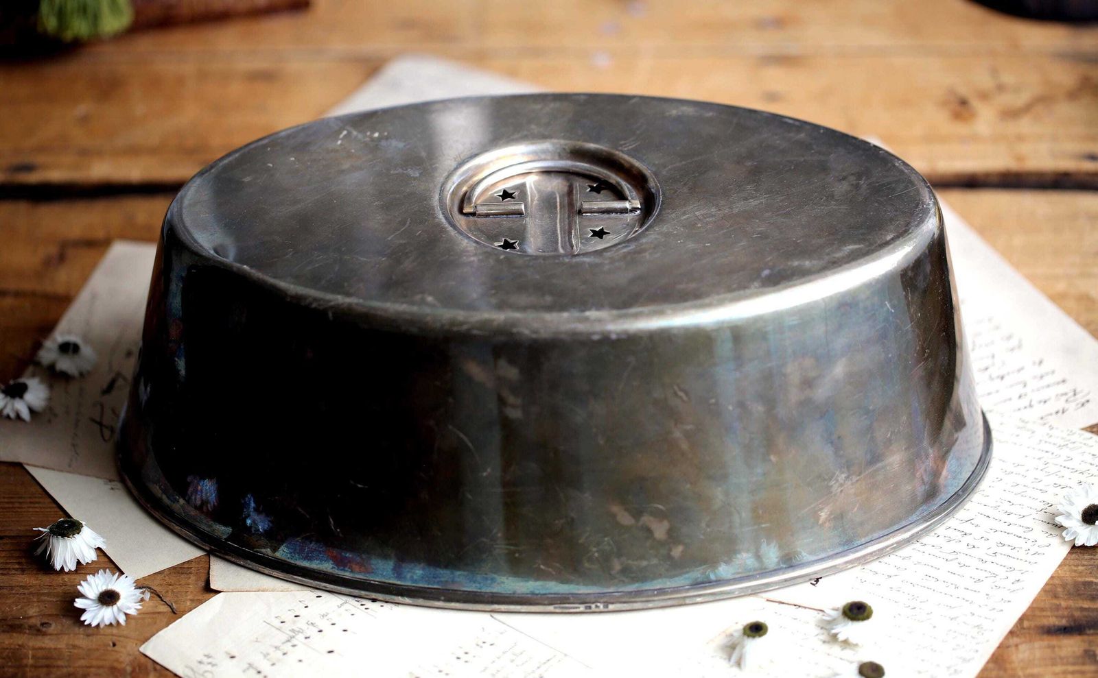 Antique Christofle Silver Plate Food Dome: French Art Deco Cloche