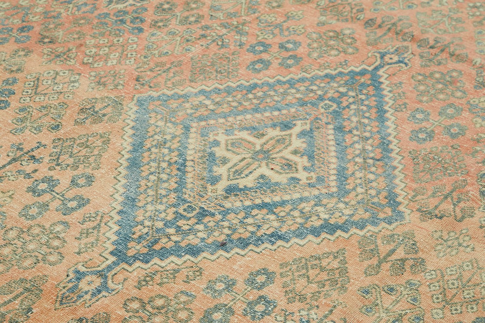 Handmade Beige Vintage Large Area Rug 263 Cm X 381 Cm photo 2418.0