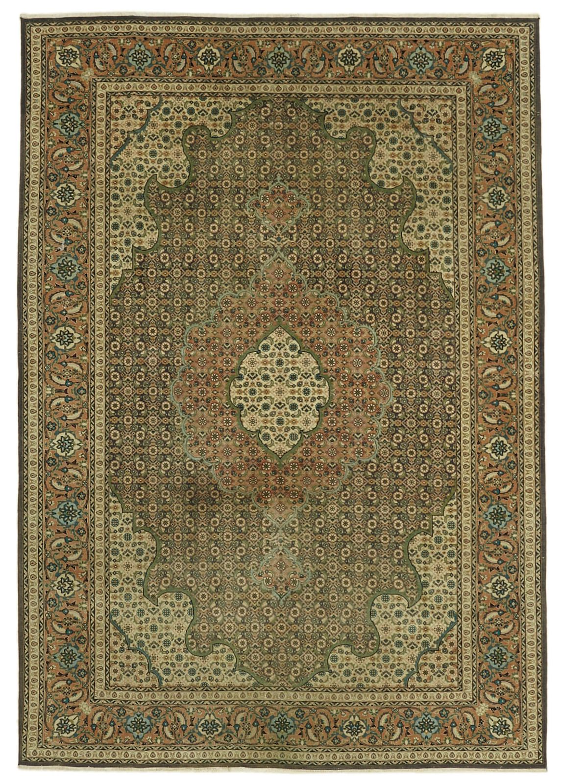 Handmade Beige Vintage Large Area Rug 197 Cm X 280 Cm