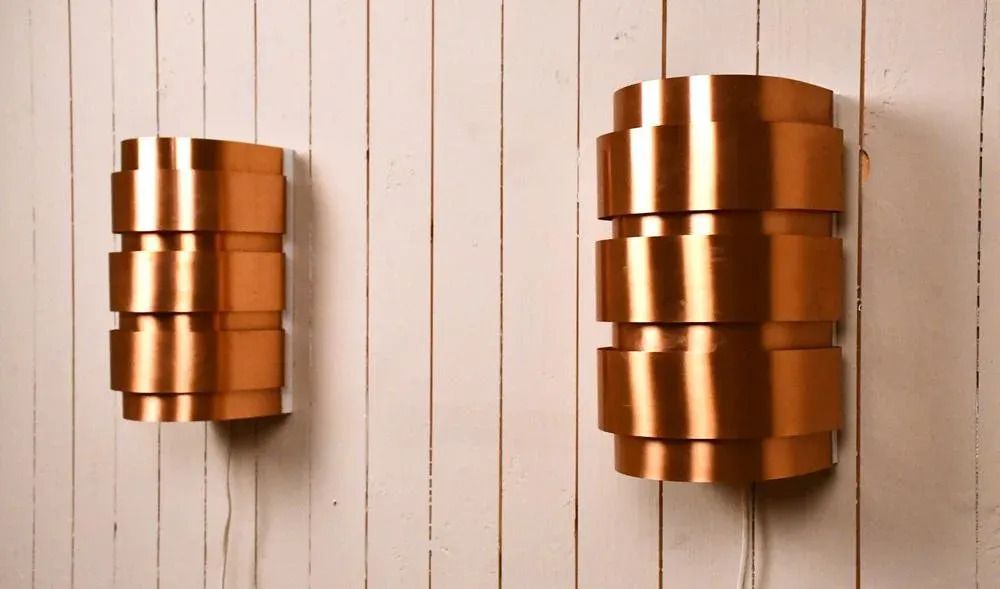 Swedish Model V155 Sconces In Copper By Hans Agne Jakobsson For Hans Agne Jakobsson Ab, 1950s, Set Of 2 photo Lighting