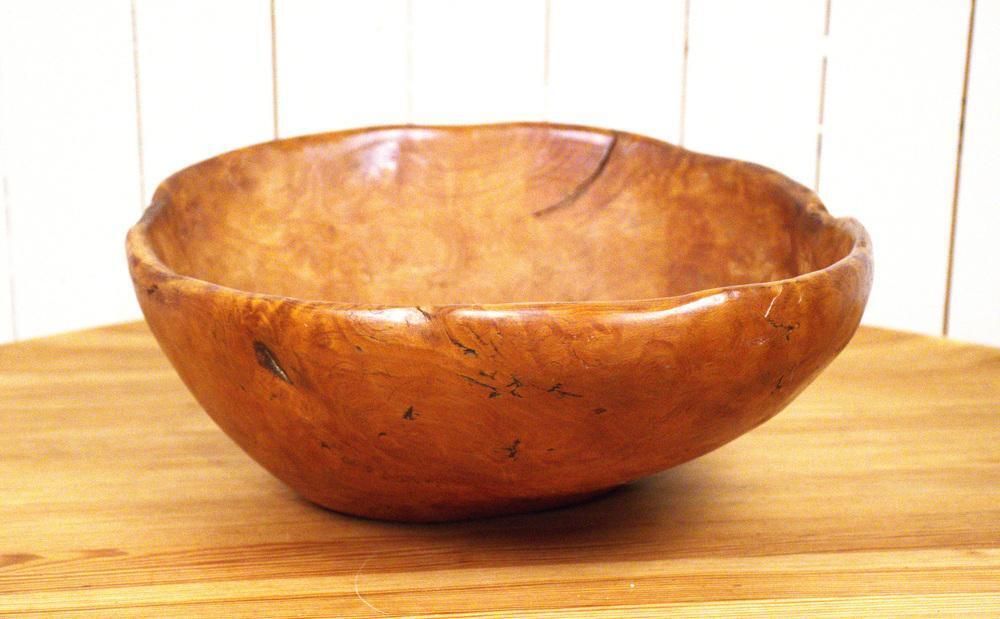 Large Swedish Folklore Birch Burl Wooden Bowl, 1890s photo vinterior