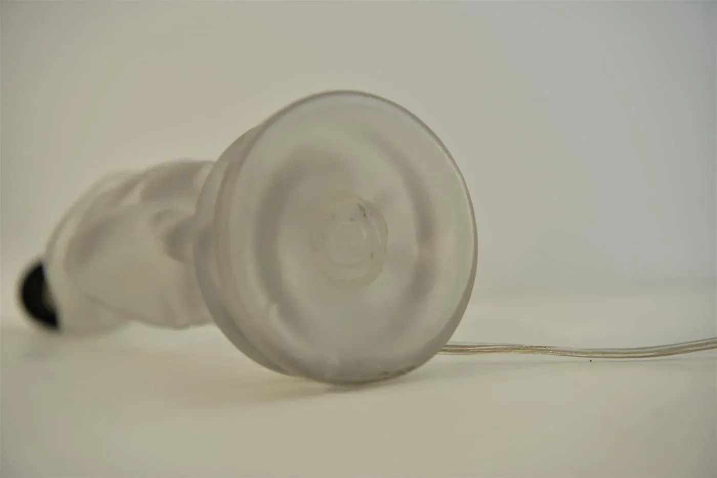 Art Nouveau Art Deco Frosted Glass Table Lamp In The Style Of Lalique photo vintage
