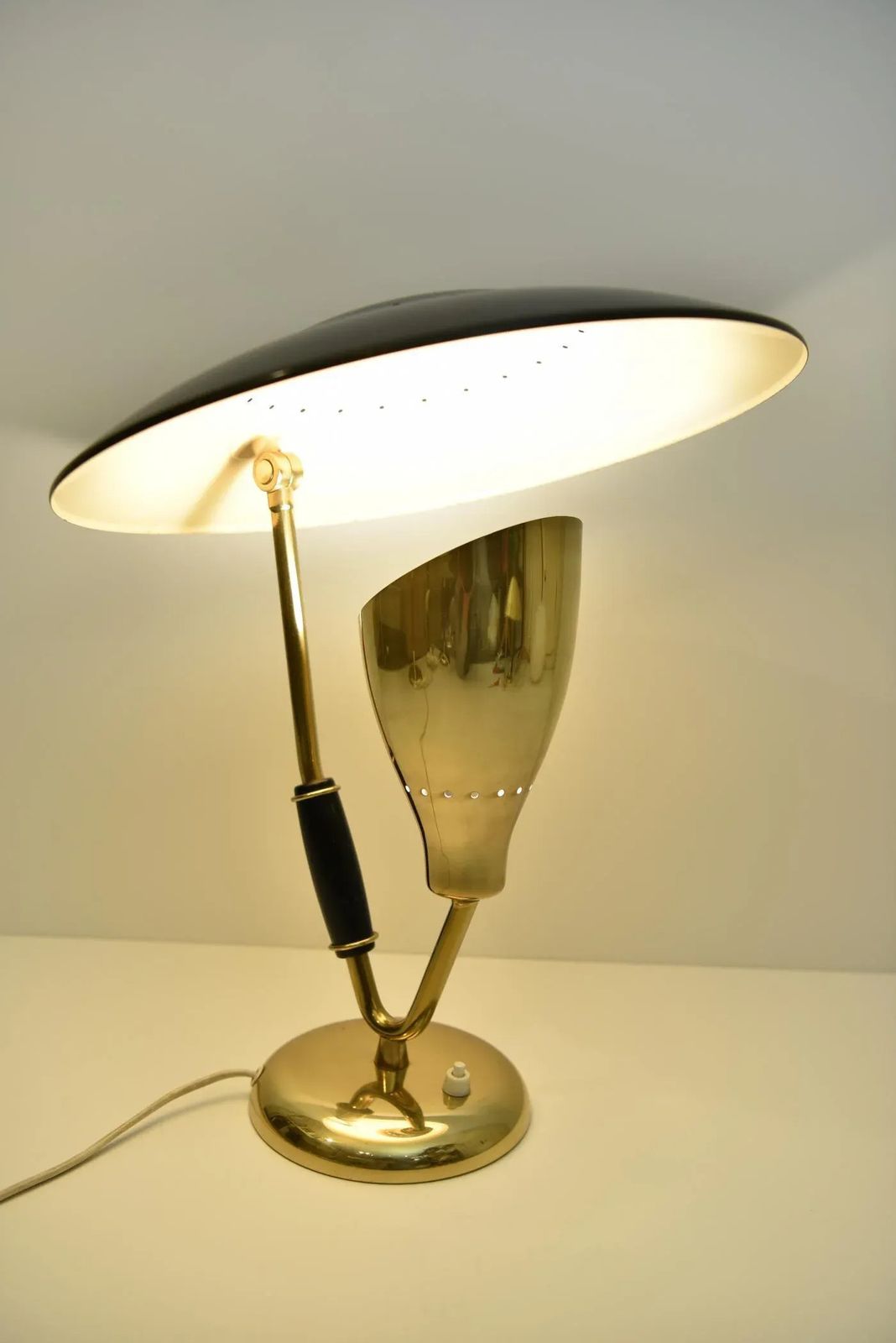 Lighting Danish Brass And Steel Table Lamp By Svend Aage Holm Sörensen For Holm Sørensen & Co, 1950s photo