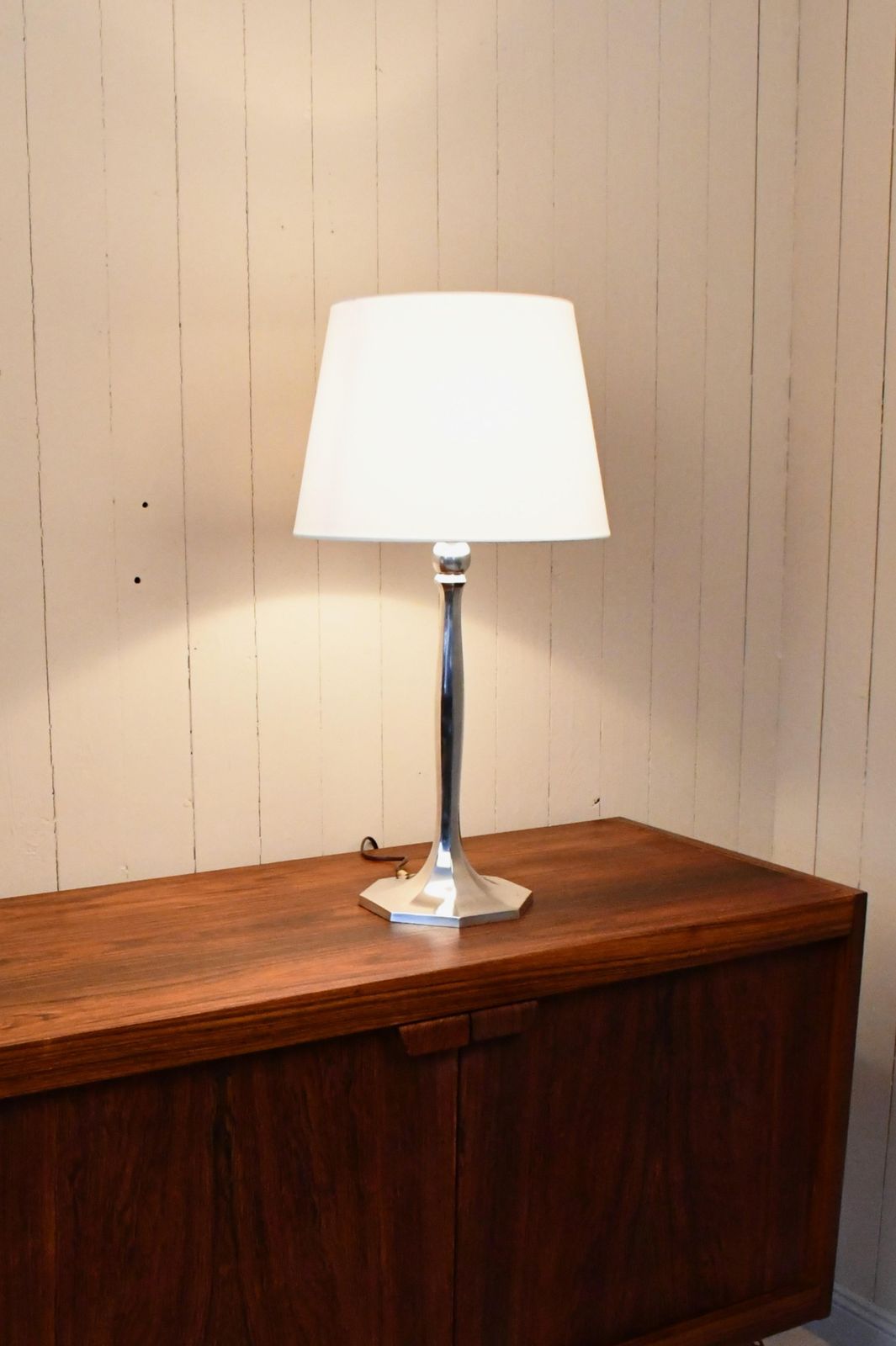 photo for sale Swedish Silverplate Table Lamp From Herman Bergmans Konstgjuteri, 1920s