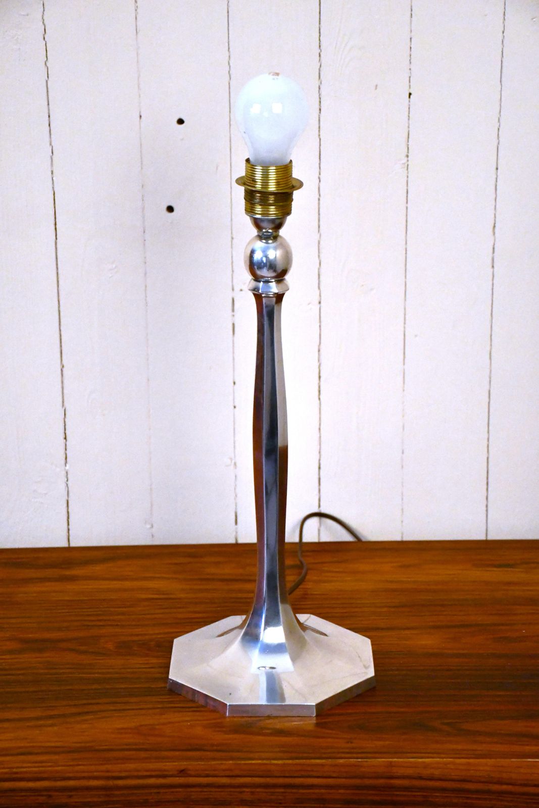 photo buy Swedish Silverplate Table Lamp From Herman Bergmans Konstgjuteri, 1920s