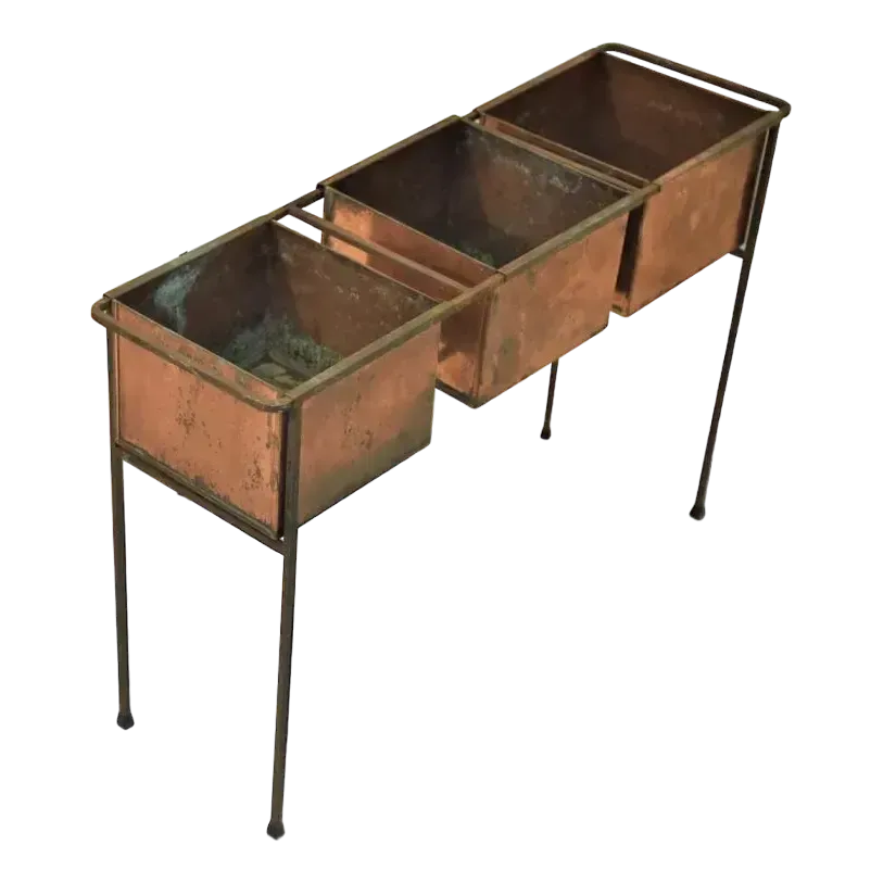 Swedish Copper And Wrought Iron Flower Planter By Hans Agne Jakobsson, 1950s