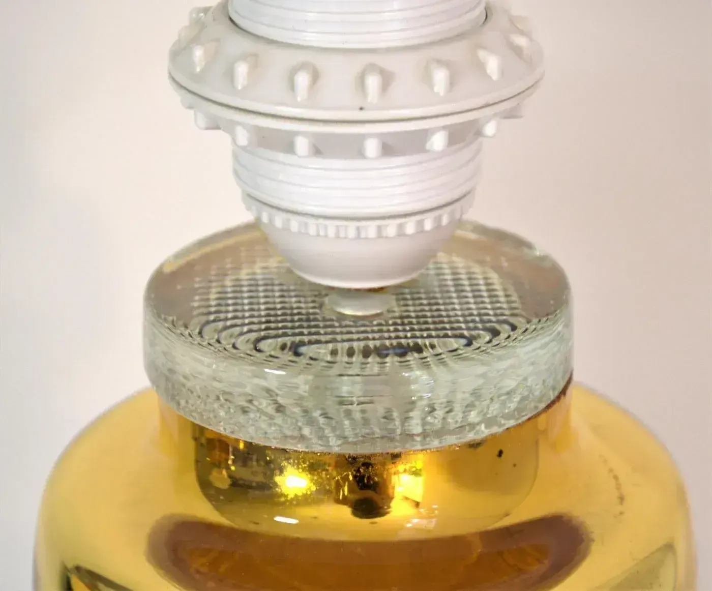 Large Golden Mercury Glass Table Lamps By Gustav Leek For Flygsfors, 1960s, Set Of 2 photo vintage