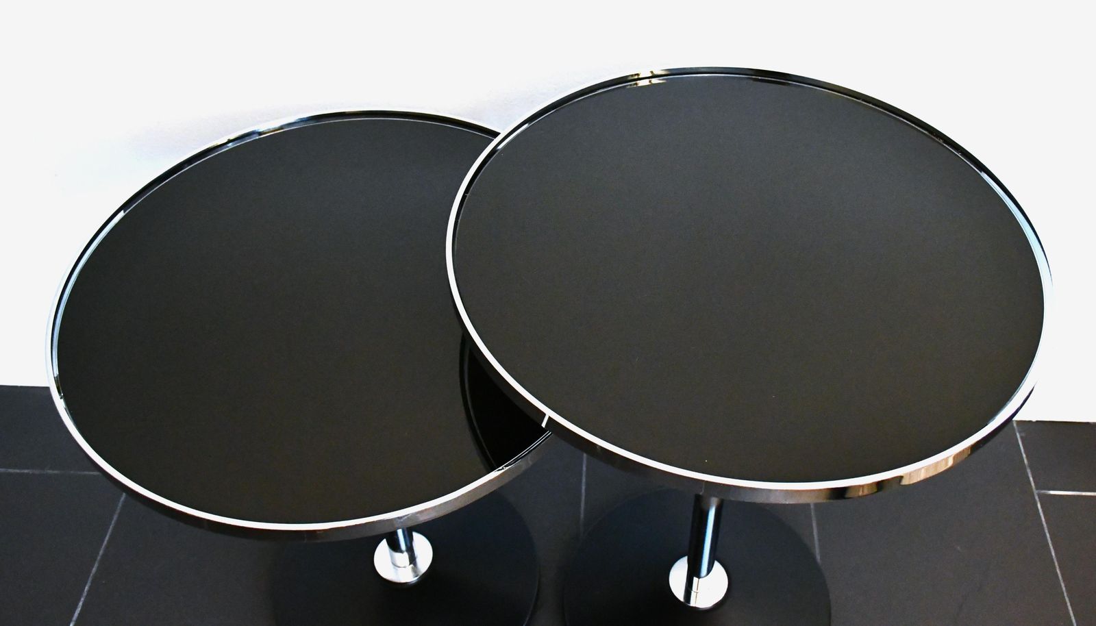 Swedish Adjustable Glass And Chrome Steel Side Table Model Pronto From Dux, 1990s, Set Of 3 photo 631.0
