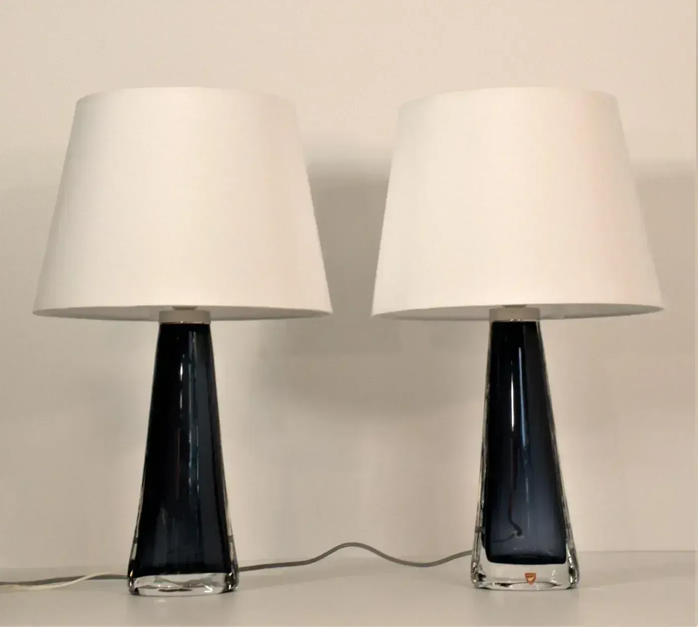 Blue Doublecoated Glass Table Lamps By Carl Fagerlund For Orrefors, 1950s, Set Of 2 photo furniture