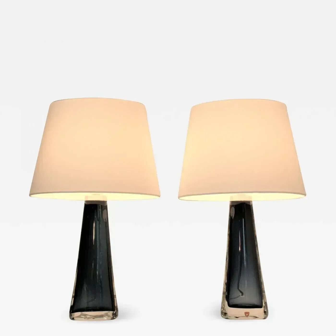 Blue Doublecoated Glass Table Lamps By Carl Fagerlund For Orrefors, 1950s, Set Of 2 photo Lighting
