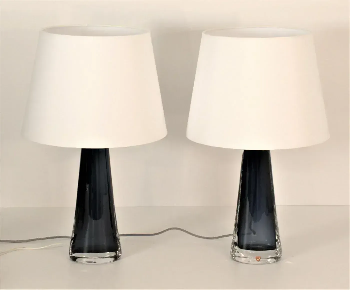 Blue Doublecoated Glass Table Lamps By Carl Fagerlund For Orrefors, 1950s, Set Of 2 photo vinterior