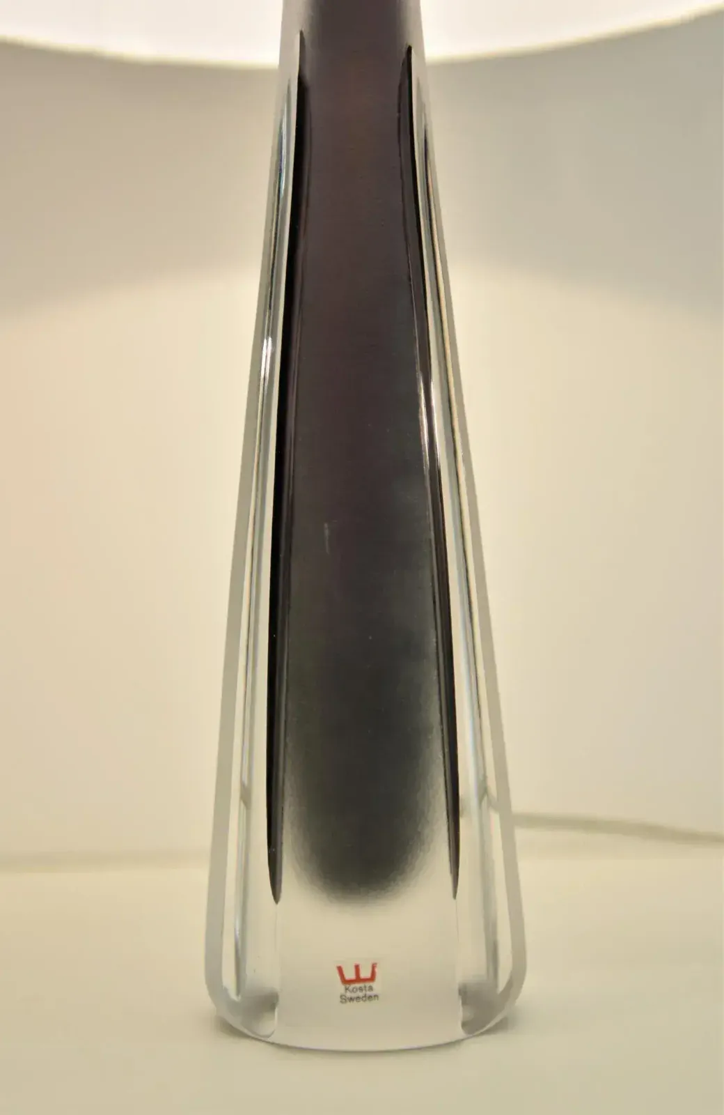 Doublecoated Frosted Glass Purple Core Table Lamps By Kosta, Sweden, Set Of 2 photo vintage