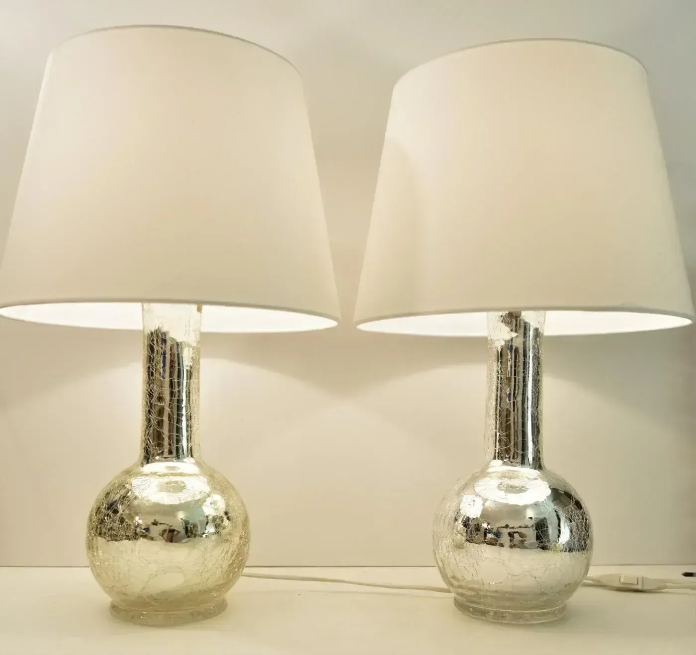 Mercury Glass Table Lamps By Luxus By Uno & östen Kristiansson, Set Of 2 photo furniture