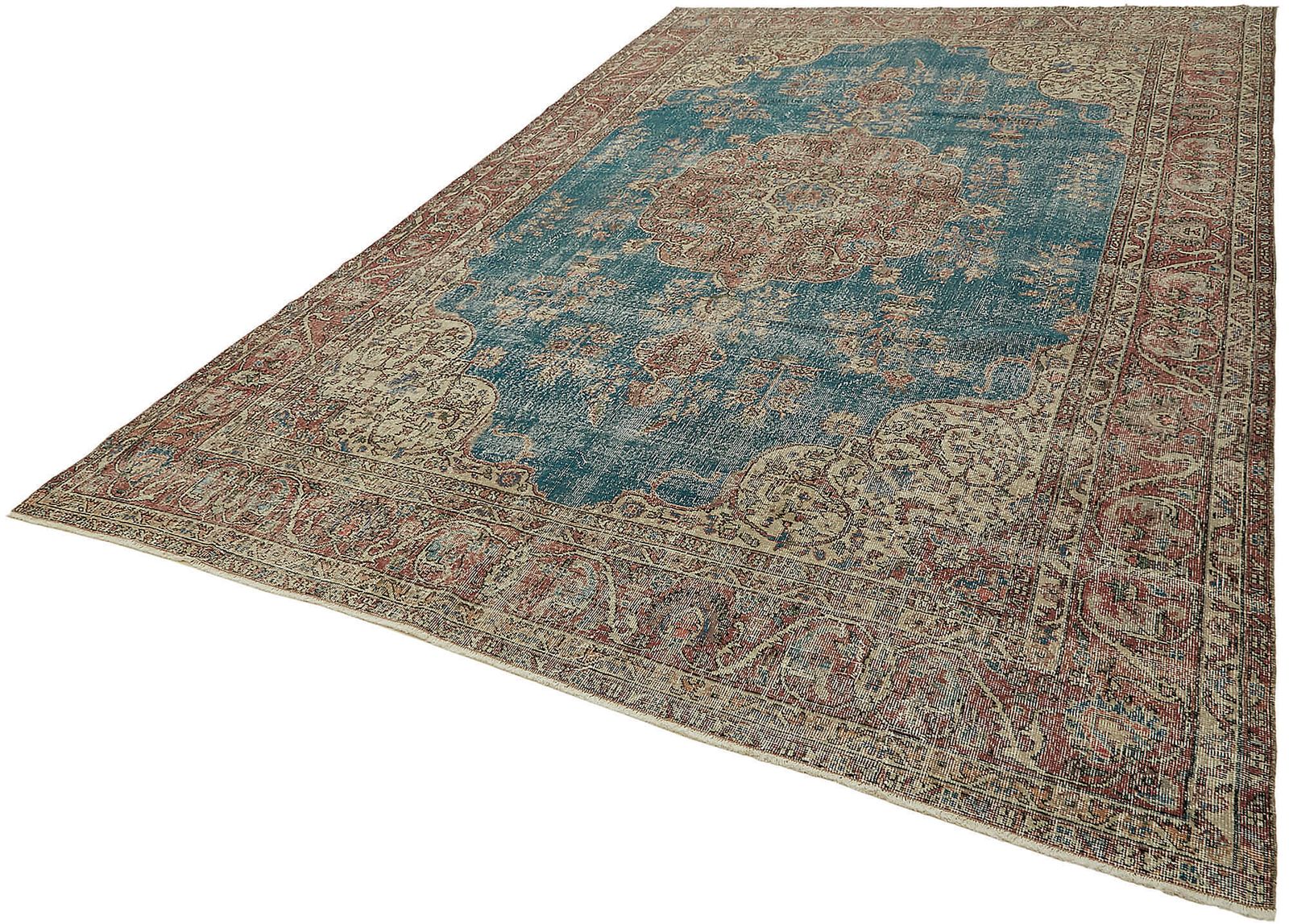 Handmade Beige Vintage Large Area Rug 265 Cm X 382 Cm photo for sale