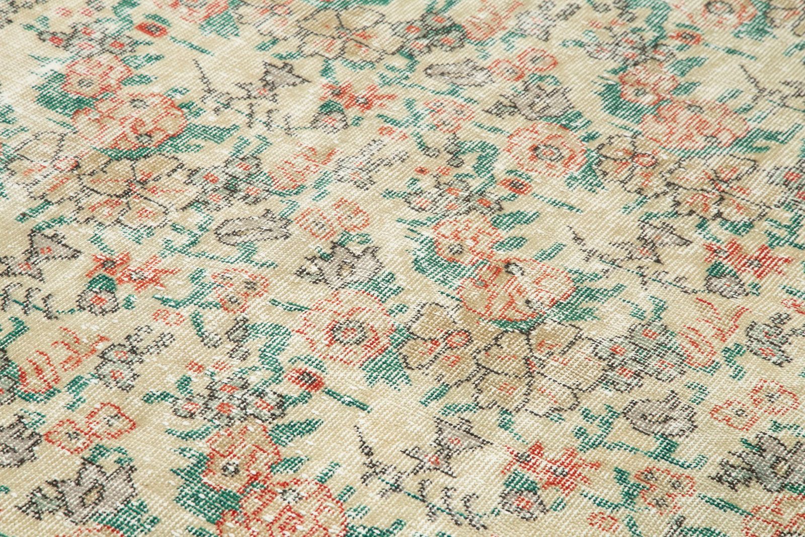 Handmade Beige Turkish Vintage Area Rug 213 Cm X 310 Cm photo 857.0