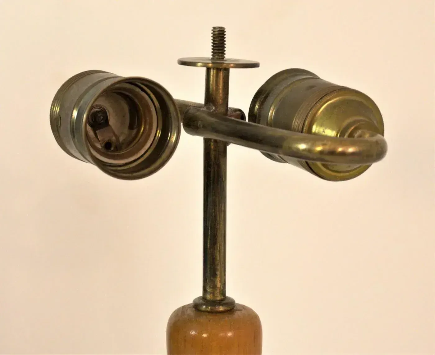 Swedish Grace Period Brass And Oakwood Table Lamp By Böhlmarks, 1920s photo buy