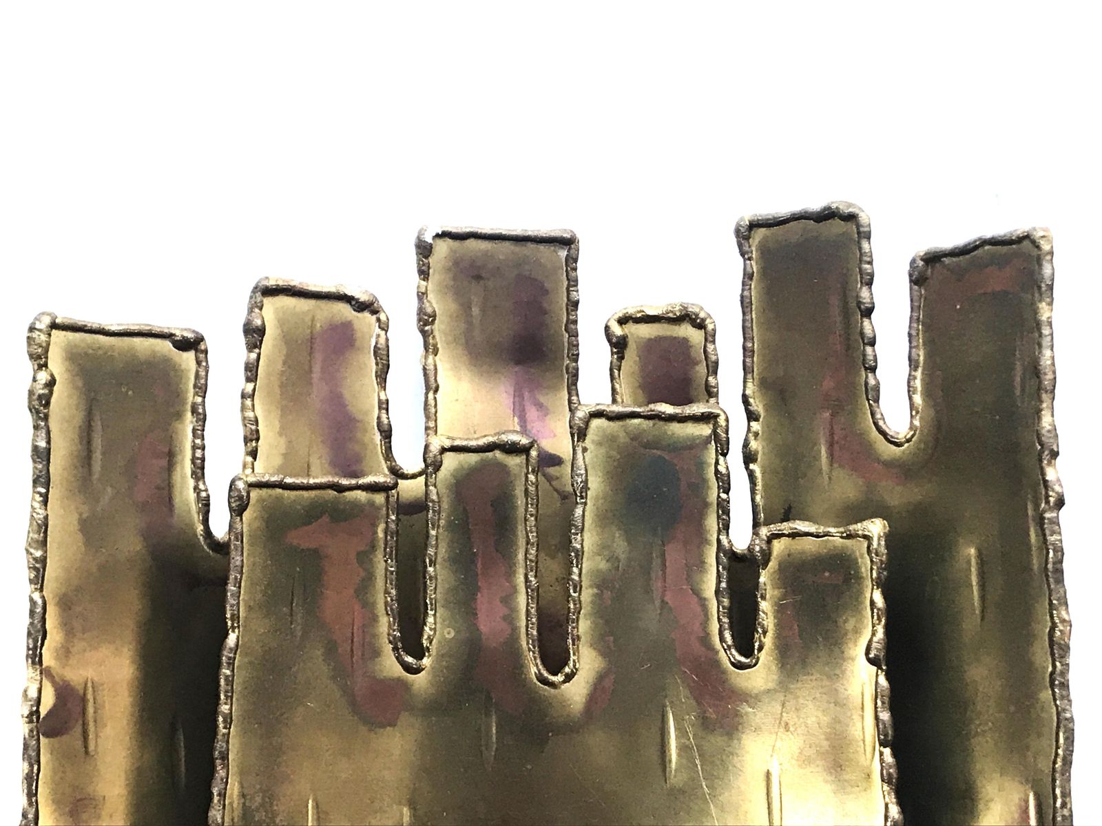 Brutalist Swedish Brass Sconces The Elephant By Claes Giertta, 1980s, Set Of 2 photo for sale
