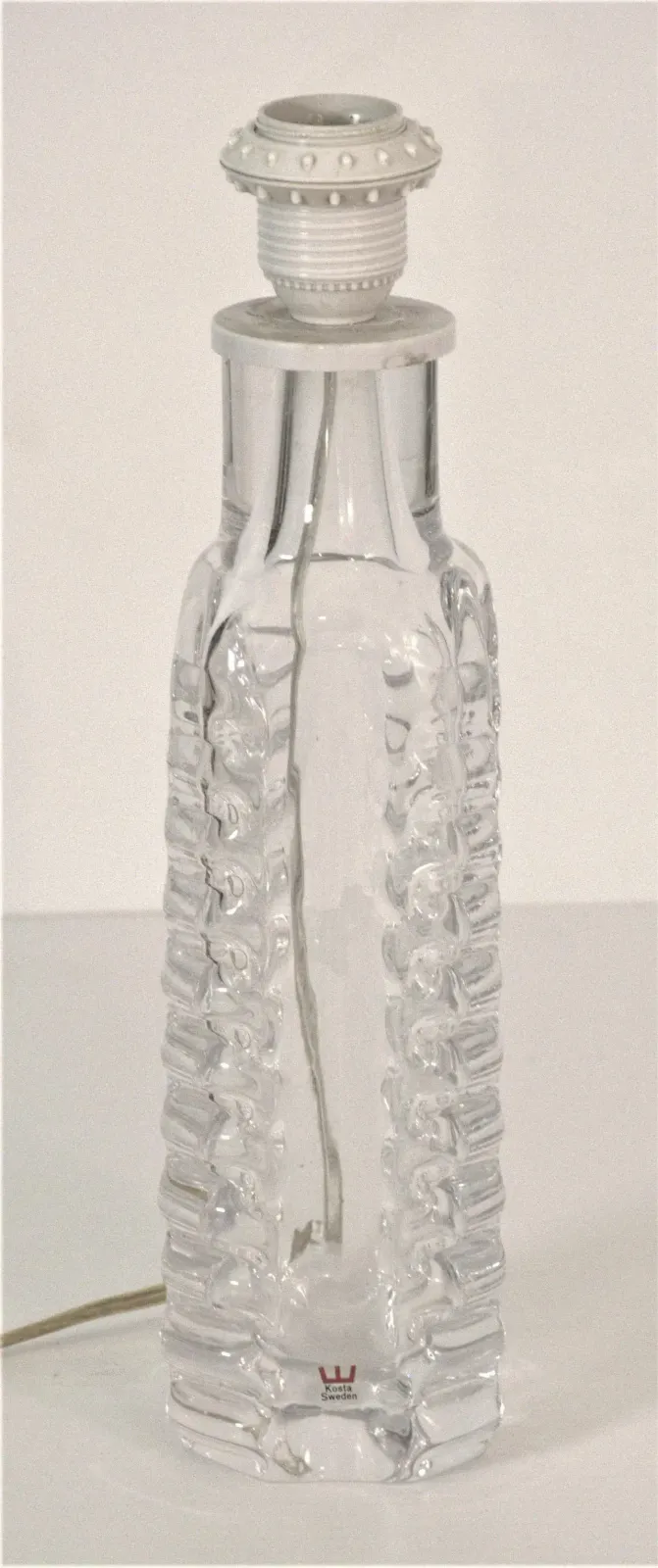 Art Glass Table Lamp By Gustav Leek For Kosta, Sweden, 1960s photo vintage