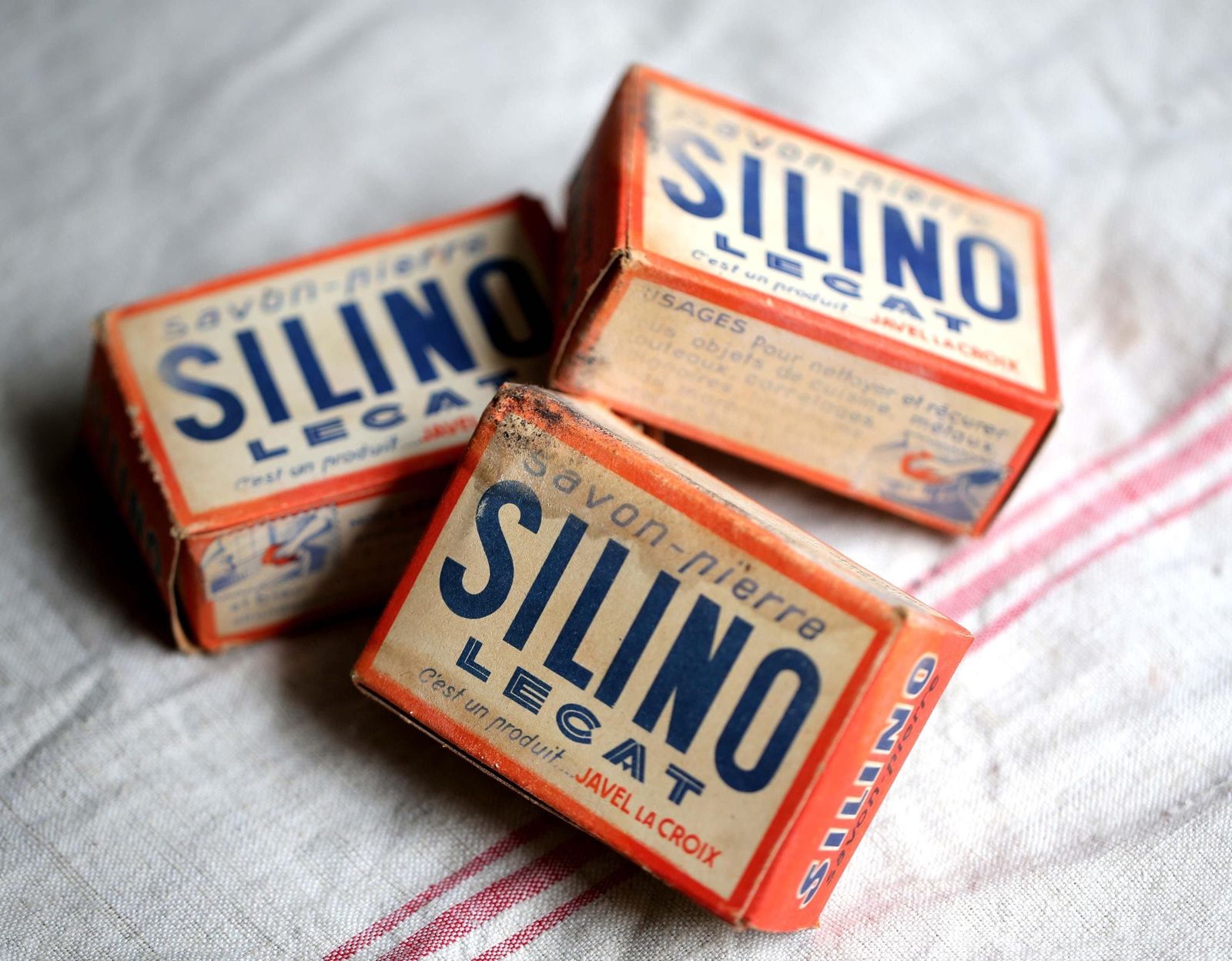 3 Antique Soaps French Silino Soap Boxes Advertising Savon Pierre
