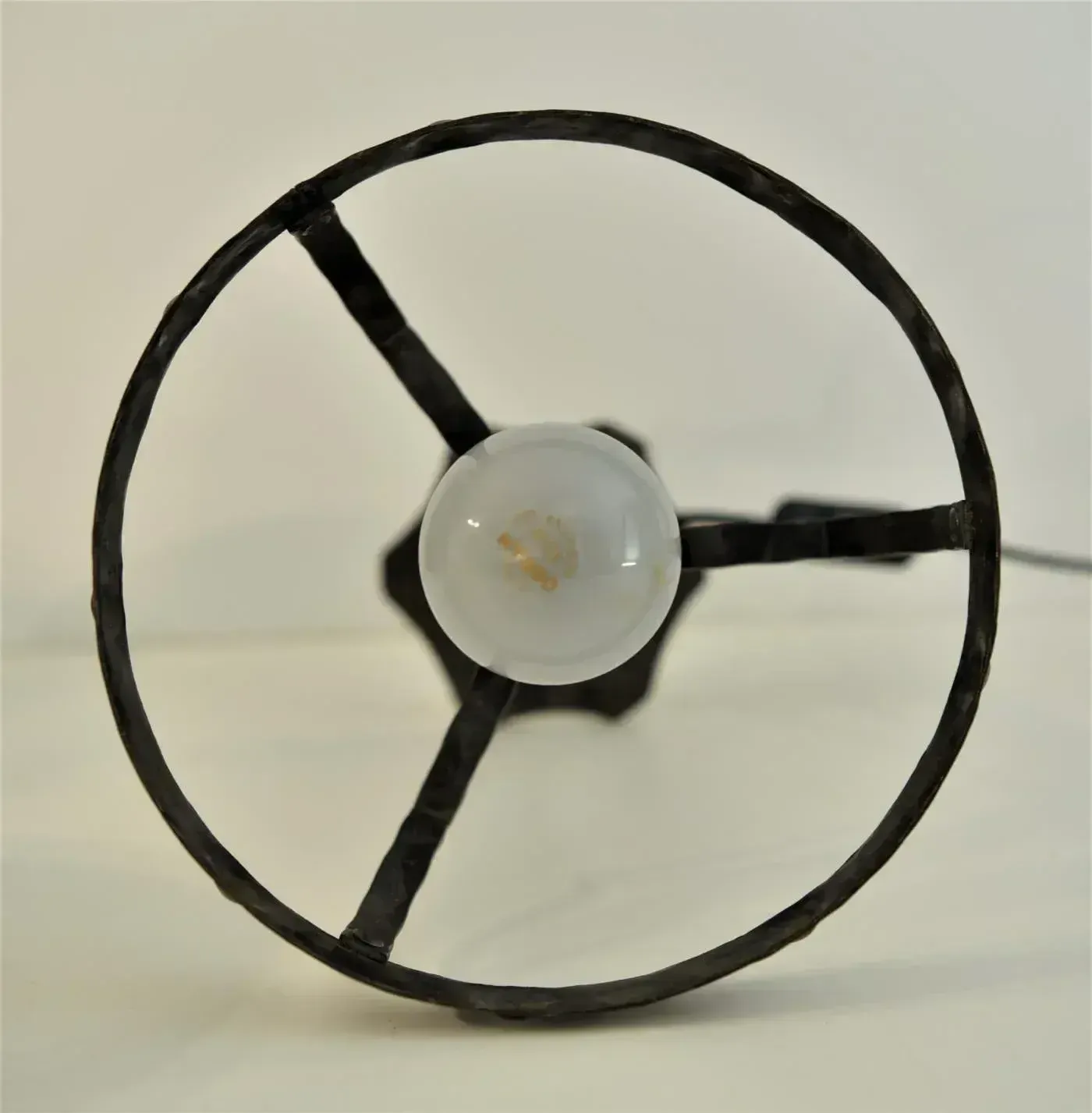 photo furniture Art Nouveau Swedish Wrought Iron And Glasstable Lamp From Jugendstil, 1925
