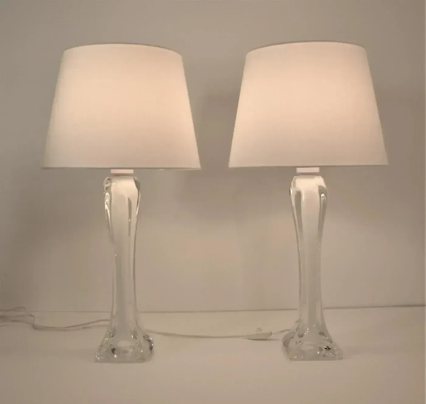 Large Art Glass Table Lamp By Paul Kedelv For Flygsfors, 1950s photo furniture