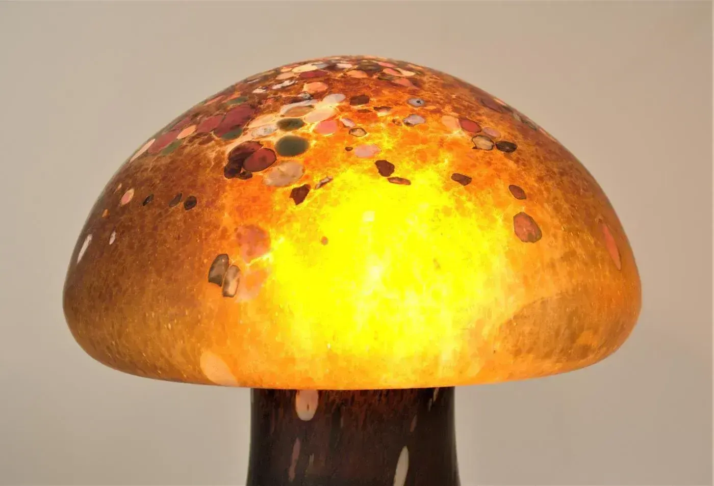 Mushroom Shaped Glass Table Lamps By Monica Backström For Kosta Boda, 1960s, Set Of 2 photo Lighting