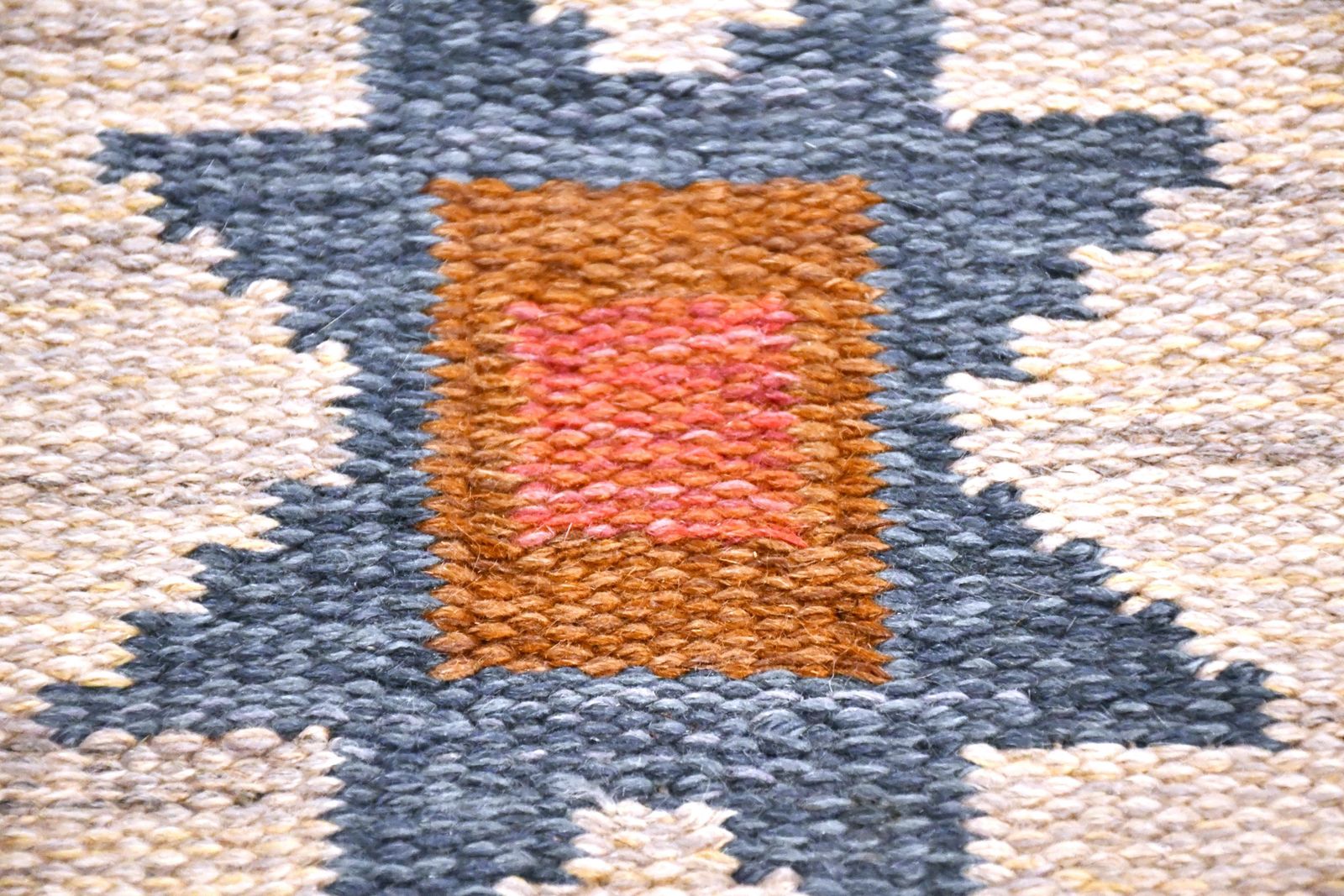 Swedish Hand Woven Röllakan Wool Rug By Anna Greta Sjöqvist, 1950s photo furniture