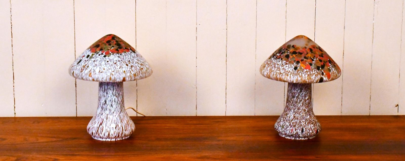 Swedish Artglass Mushroom Shaped Table Lamps By Monica Backström For Kosta Boda, 1970s, Set Of 2 photo furniture