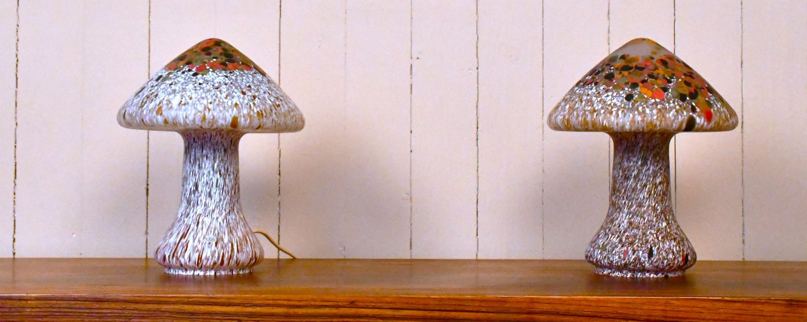 Swedish Artglass Mushroom Shaped Table Lamps By Monica Backström For Kosta Boda, 1970s, Set Of 2 photo 1520.0