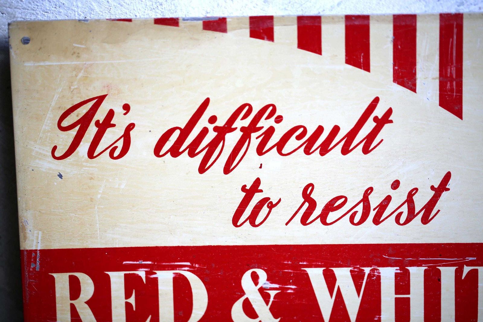 Vintage Cigarette Sign Red & White Serigraph Marcovitch Advertising Plaque photo Home Decor