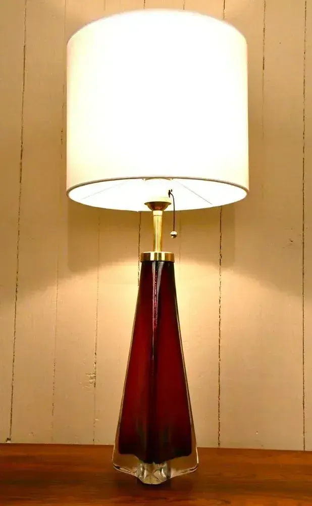 Large Swedish Art Glass Model Rd1319 Table Lamps By Carl Fagerlund For Orrefors, 1950s, Set Of 2 photo furniture