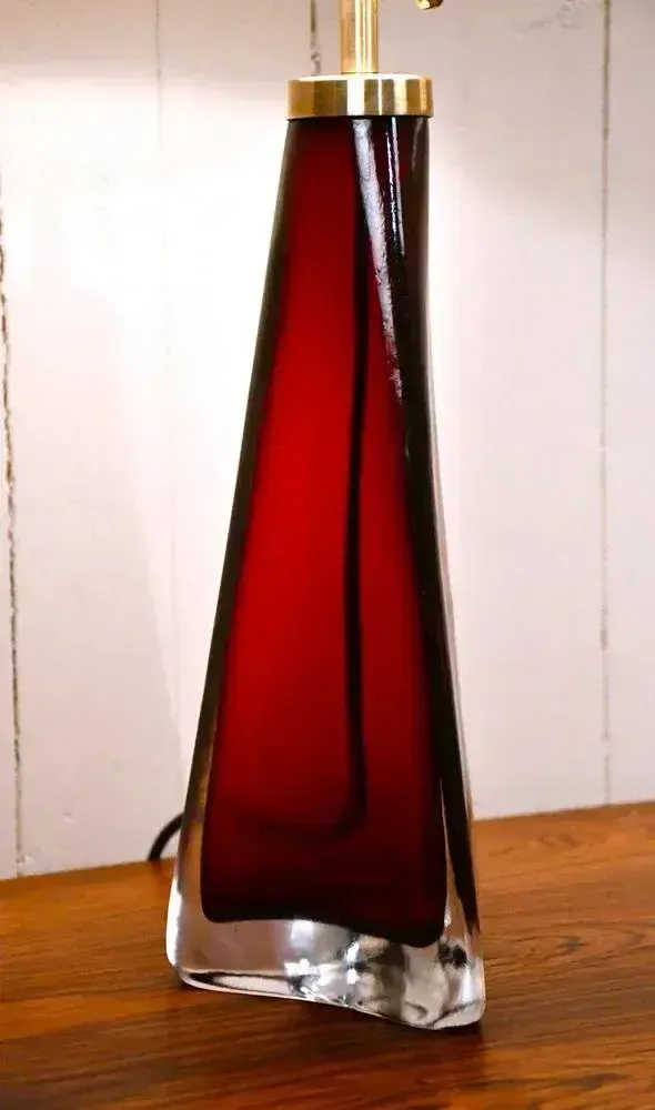 Large Swedish Art Glass Model Rd1319 Table Lamps By Carl Fagerlund For Orrefors, 1950s, Set Of 2 photo for sale